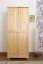 Kleiderschrank | 2 Drehtüren | 1 Fach | mit Kleiderstange | 90 cm breit | Massivholz | Farbe: Natur Abbildung