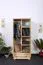 Schmaler Kleiderschrank | 2 Drehtüren | 1 Schublade | 4 Fächer | mit Kleiderstange | 80 cm breit | Massivholz | Farbe: Natur Abbildung