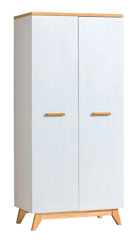 85 cm breiter Kleiderschrank mit 2 Türen | Farbe: Weiß Abbildung