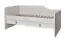 Kinderbett / Jugendbett Luis 25 inkl. Rollrost, Kopfteil Links, Farbe: Eiche Weiß / Grau - 90 x 200 cm (B x L)