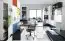 Jugendzimmer - Schreibtisch Marincho, Farbe: Weiß / Schwarz - Abmessungen: 75 x 140 x 65 cm (H x B x T)