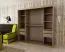 Schiebetürenschrank / Kleiderschrank Jan 05D mit Spiegel, Farbe: Schwarz - Abmessungen: 200 x 200 x 62 cm (H x B x T)