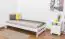 Kinderbett / Jugendbett Kiefer Vollholz massiv weiß lackiert A9, inkl. Lattenrost - Abmessung 90 x 200 cm 