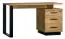Schreibtisch Trevalli 8, Farbe: Eiche / Schwarz - Abmessungen: 75 x 135 x 56 cm (H x B x T)