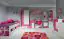 Kleiderschrank / Drehtürenschrank Jugendzimmer Rosa / Weiß 190x80x50 cm