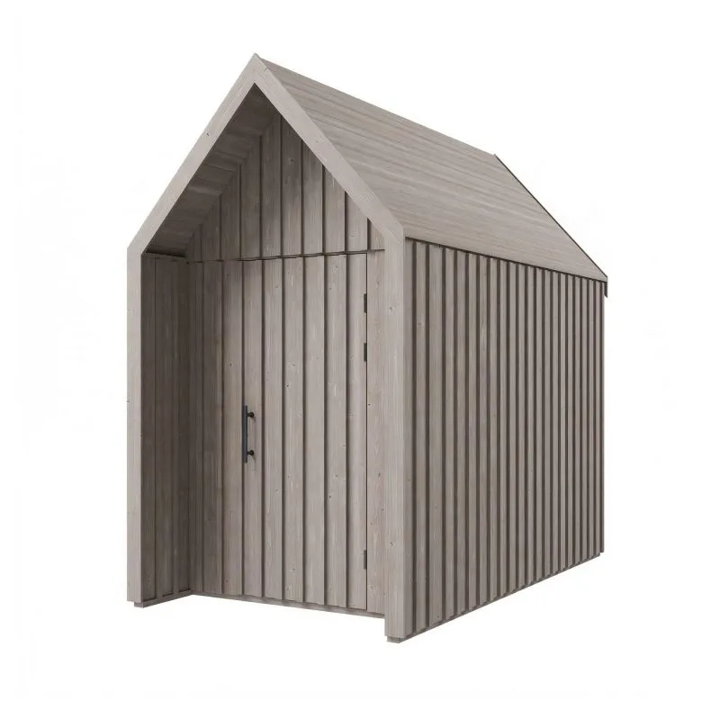Gartenhaus aus massiver Fichte | Grau-Braun | Grundfläche: 4,50 m² | Skandinavischer Style | Satteldach | Außenmaße: 162,4 x 207,7 cm | Malmö 17