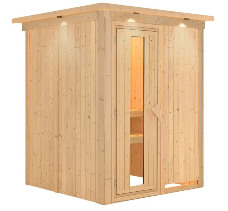 Sauna Sofia 02, 68 mm Wandstärke - 165 x 165 x 202 cm (B x T x H)