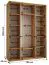 Kleiderschrank Tharo mit Schiebetüren in Weiß/Eiche gehalten, Anti Staubbürsten, platzsparend, viel Stauraum, 235,2 x 180 x 45 cm, Einlegeböden