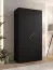 Kleiderschrank / Drehtürenschrank | Farbe: Schwarz | 1 Meter breit | 1 Fach | 1 Kleiderstange | Griffe: Gold | Maße: 100 x 52 x 202 cm | Soft-Close-Funktion | ABS