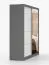 Kleiderschrank / Schiebetürenschrank 2,3 Meter breit | Gorski 57 | Weiß / Grau | mit Spiegel | 12 Fächer | 2 Türen | Griffe: Metall | 218 x 233 x 61cm