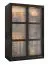 Moderner Schiebetürenschrank / Kleiderschrank Nadelhorn 04, Schwarz Matt, Maße: 200 x 120 x 62 cm, mit fünf Holzeinlegeböden und zwei Kleiderstangen