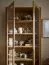 Vitrine | 2 Glastüren in Holz eingefasst | Farbe: Eiche | Soft-Close Funktion | 83 x 35 x 198 cm | integrierte Beleuchtung | 6 Fächer | 5 Einlegeböden