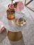 Wohnzimmertisch rund aus Marmor, Farbe: Marmoroptik / Gold - Abmessungen: 35 x 35 x 45 cm (B x T x H)