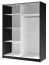 Schiebetürenschrank | Farbe: Schwarz | Eiche Artisan Deko-Lamellen | Maße: 200,5 x 62 x 198,5 cm | Spiegel | 1 Kleiderstange | innen Weiß | Kleiderschrank