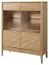 Vitrine Gorica 04 mit LED-Beleuchtung, in Eiche Gold, Soft Close System, 140 x 111 x 45 cm, teilmassiv, Antisol-Glas Bronze