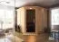 Sauna "Nooa" SET mit Kranz und graphitfarbener Tür - Farbe: Natur, Ofen 9 kW - 210 x 210 x 202 cm (B x T x H)