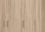 Kleiderschrank / Drehtürenschrank mit drei Türen Kovin 07, Farbe: Eiche Sonoma, eine Kleiderstange, fünf Fächer, Maße: 205 x 120 x 52 cm, für Schlafzimmer