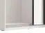 Kleiderschrank / Schwebetürenschrank Bogati 04, Farbe: Weiß / Weiß Hochglanz, eine Spiegeltür, zwei Kleiderstangen, Maße: 224 x 262,5 x 65,5 cm