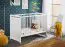 Babybett / Gitterbett mit neutralen Stil, Avaldsnes 09, Farbe: Weiß - Abmessungen: 90 x 124 x 67 cm (H x B x T)