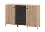 Kommode | 4 Schubladen | Farbe: Eiche Artisan / Schwarz | 2 Drehtüren | ABS-Kanten | 4 Fächer | Maße: 138 x 40 x 90 cm | Sideboard | für Wohnzimmer