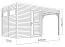 Element-Gartenhaus mit Flachdach inkl. überdachtem Anbau, Fußboden und Dachpappe, Hellgrau lackiert - 19 mm, Nutzfläche: 5,10 m²