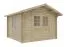 Gartenhaus Wiesentraum 05, Naturbelassen, 44 mm Blockbohlenhaus, Grundfläche 9 m², Satteldach, mit 1 Doppeltür und 1 Einzelfenster