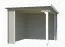Überdachung G284 Lichtgrau - 28 mm Blockbohlen, Grundfläche: 7,45 m², Pultdach