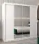 Schiebetürenschrank / Kleiderschrank Bisaurin 5B mit Spiegel, Farbe: Weiß matt - Abmessungen: 200 x 200 x 62 cm ( H x B x T)