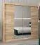 Schiebetürenschrank / Kleiderschrank Jan 05D mit Spiegel, Farbe: Eiche Sonoma - Abmessungen: 200 x 200 x 62 cm (H x B x T)