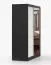 Kleiderschrank / Schiebetürenschrank | Bucegi  21 | Weiß / Schwarz | mit Spiegel | 2 Türen | Griffe: Aluminium | 6 Fächer | 200 x 150 x 61 cm