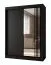 Schiebetürenschrank | Schwarz Matt | 5 Fächer | 2 Kleiderstangen | Moderne Details | 1 Spiegeltür | 150 x 62 x 200 cm | Kleiderschrank