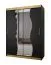 Schiebetürenschrank / Kleiderschrank im modernen Design Lenzspitze 09, mit verzierten Spiegel, 1,5 Meter breit, Schwarz Matt, Maße: 200 x 150 x 62 cm