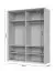 Kleiderschrank mit zwei Spiegeltüren und LED-Rahmen Neiafu 65, Farbe: Kaschmir, Maße: 224 x 182 x 56 cm, Soft-Close-Funktion, verstellbare Füße
