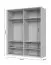 Glastüren-Kleiderschrank mit Innenbeleuchtung Neiafu 67, Farbe: Kaschmir, zwei Kleiderstangen, Soft-Close-Funktion, Maße: 224 x 182 x 56 cm, sechs Einlegeböden