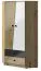 87 cm breiter Kleiderschrank mit 2 Türen, 4 Fächern und 2 Schubladen | Farbe: Eiche | Tiefe: 87 cm Abbildung