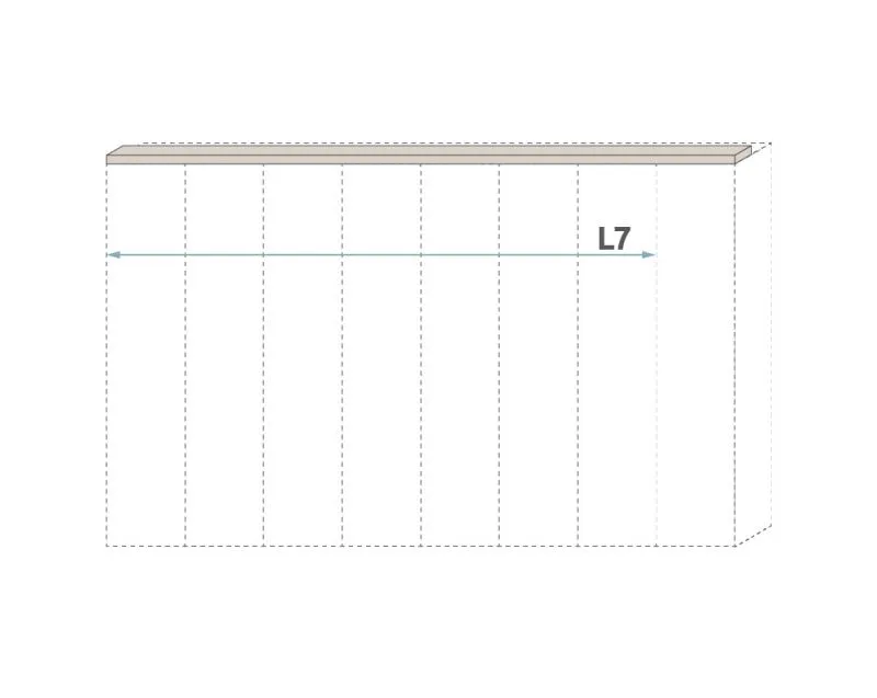 Oberer LED-Rahmen für Drehtürenschrank / Kleiderschrank Neiafu und Anbaumodule, Farbe: Kaschmir, Breite: 136 & 181 cm