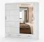 Schiebetürenschrank / Kleiderschrank | mit Spiegel | Hochglanz Weiß | Lusatian 14 | 218 x 203 x 61 cm | 2 Türen | 3 Schubladen | 12 Fächer | eckig