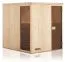 Elementsauna Kawir 68 mm mit 1 Sichtfenster und Dachkranz - Außenmaße (B x T x H): 244 x 194 x 199 cm