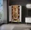 Vitrine | Weiß matt | 91 x 47 x 179 cm | Palauli 02 | Glasschrank | Soft Close System | LED-Beleuchtung | Türen aus Parsolglas | Metallbeine und -griffe in Gold