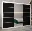 Großer 250 cm breiter Kleiderschrank mit 10 Fächern und 3 Türen | Farbe: Weiß / Schwarz Abbildung