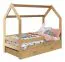 Bettrahmen für Kinder / Kinderbett 80 x 160 cm | Massivholz: Kiefer | Natur Lackiert Abbildung