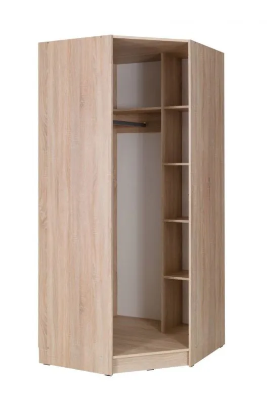 94 cm breiter Kleiderschrank mit 1 Tür | Kleiderstange | Farbe: Eiche Abbildung