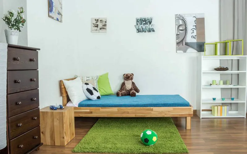 Eiche Massivholzbett 100 x 200 cm geölt Abbildung