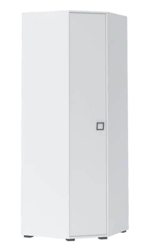 86 cm breiter Kleiderschrank mit 1 Tür | 3 Kleiderstangen | Farbe: Weiß Abbildung