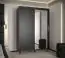 Schiebetürenschrank mit einer Spiegeltür Jotunheimen 78, Farbe: Schwarz - Abmessungen: 208 x 150,5 x 62 cm (H x B x T)