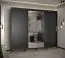 Moderner Schiebetürenschrank mit einer Spiegeltür Jotunheimen 84, Farbe: Schwarz - Abmessungen: 208 x 250,5 x 62 cm (H x B x T)