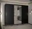 Schiebetürenschrank mit einer Spiegeltür Jotunheimen 252, Farbe: Schwarz - Abmessungen: 208 x 250,5 x 62 cm (H x B x T)