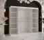 Kleiderschrank mit genügend Stauraum Hochfeiler 41, Farbe: Weiß / Schwarzer Marmor - Abmessungen: 200 x 200 x 62 cm (H x B x T), mit 10 Fächern und zwei Spiegel