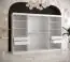 Kleiderschrank mit modernen Design Hochfeiler 21, Farbe: Weiß / Schwarzer Marmor - Abmessungen: 200 x 250 x 62 cm (H x B x T), mit 10 Fächern und zwei Kleiderstangen
