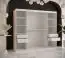 Kleiderschrank mit genügend Stauraum Hochfeiler 41, Farbe: Weiß / Schwarzer Marmor - Abmessungen: 200 x 200 x 62 cm (H x B x T), mit 10 Fächern und zwei Spiegel